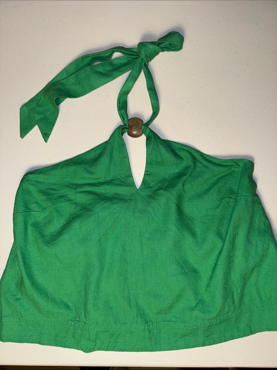 Ann Taylor Tops - Ann Taylor Bright Green Halter Tie Neck Top | Size M